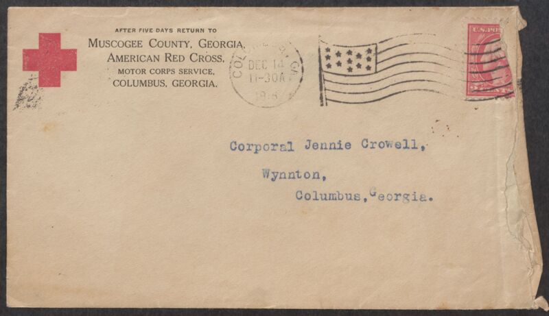 1918 Jennie Crowell and Unidentified Woman in Red Cross Uniforms Photograph and Envelope Image