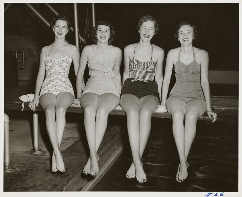 Group of Four in Bathing Suits at Convention Photograph, 1954 (Image)