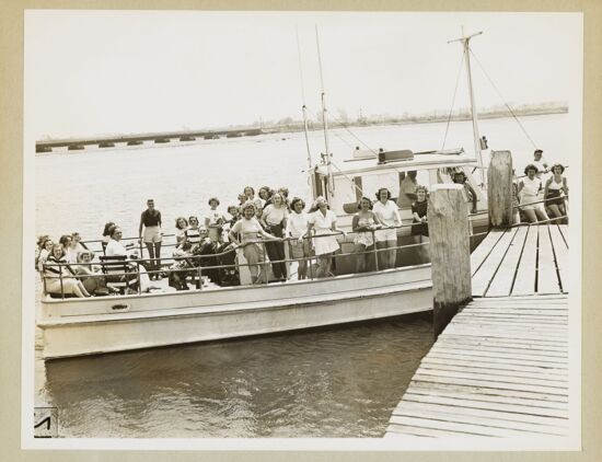 Convention Attendees on Boat Photograph, 1950 (image)