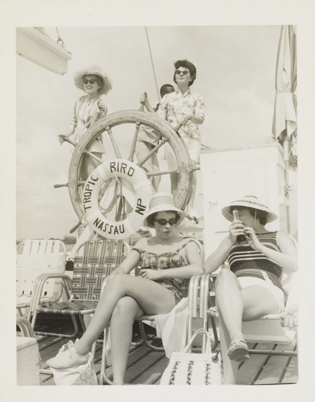 1962 Four Alumnae on a Cruise Around Nassau Photograph Image