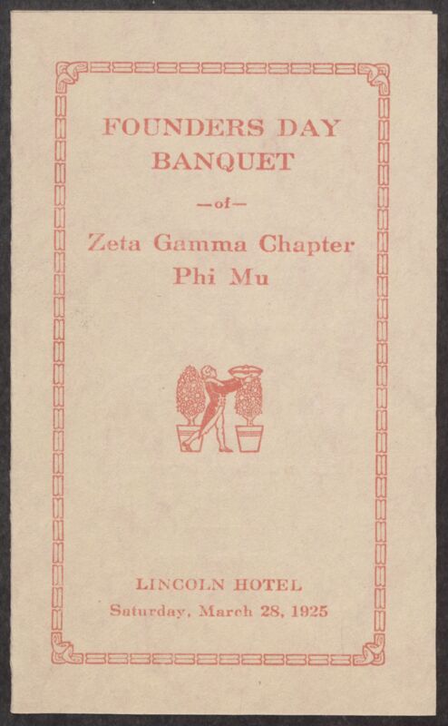 March 28 Zeta Gamma Founders' Day Banquet Program Image
