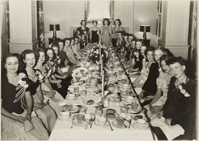 c. 1940 Gamma Delta Chapter Formal Dinner Photograph Image