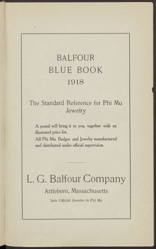 L. G. Balfour Company Advertisement Image