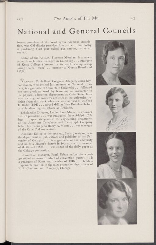 New Officers for 1934-36: The National and General Councils Image