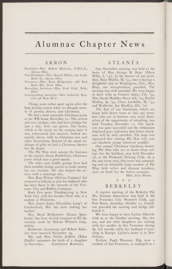 Alumnae Chapter News: Akron, January 1935 (Image)