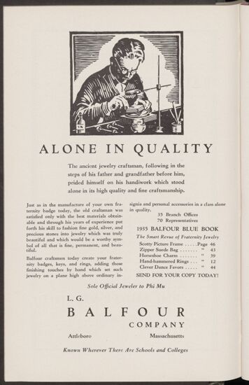 L.G. Balfour Company Advertisement (Image)