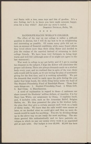 War and the Colleges - Randolph-Macon Woman's College (Image)