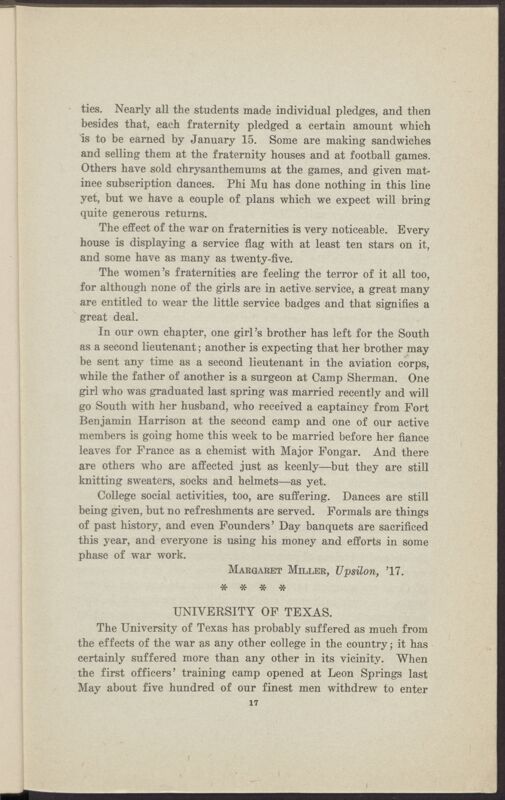 War and the Colleges - University of Texas Image