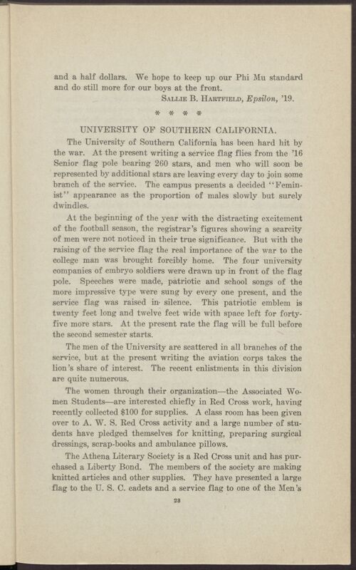 War and the Colleges - University of Southern California Image