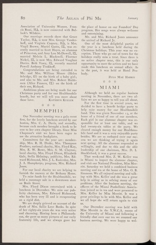 Alumnae Chapter News: Miami, January 1935 (Image)