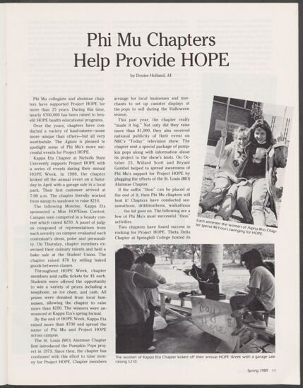 Phi Mu Chapters Help Provide HOPE (image)