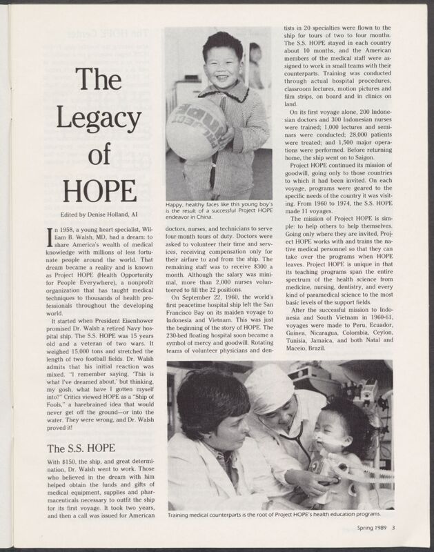 The Legacy of HOPE Image