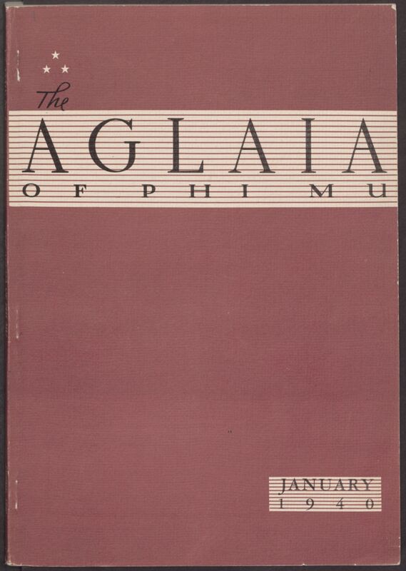 The Aglaia of Phi Mu, Vol. XXXIV, No. 2 Front Cover (Image)