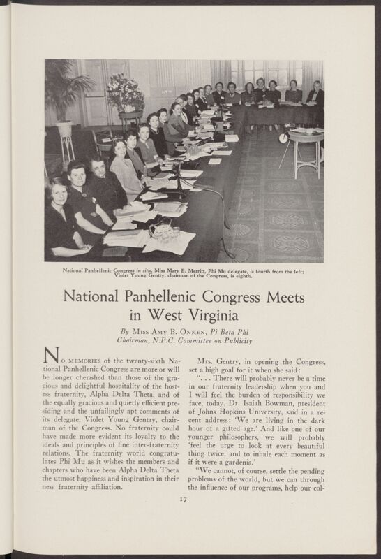 National Panhellenic Congress Meets in West Virginia (Image)