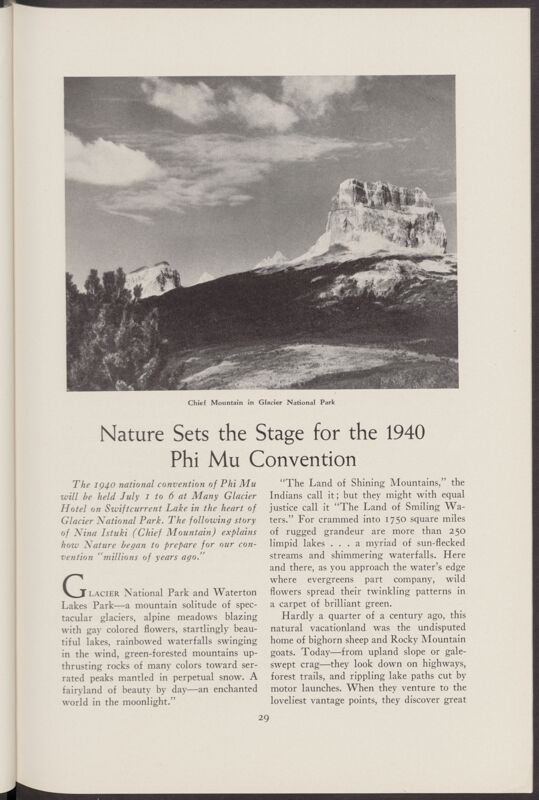 Nature Sets the Stage for the 1940 Phi Mu Convention (Image)