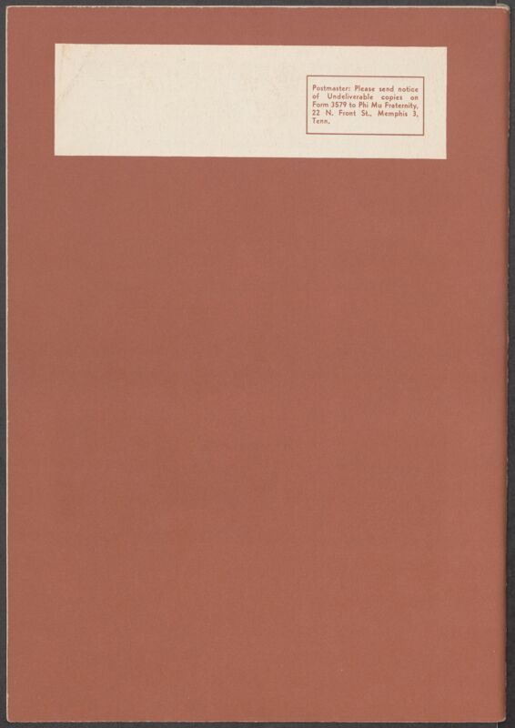 The Aglaia of Phi Mu, Vol. 50, No. 4 Back Cover (Image)