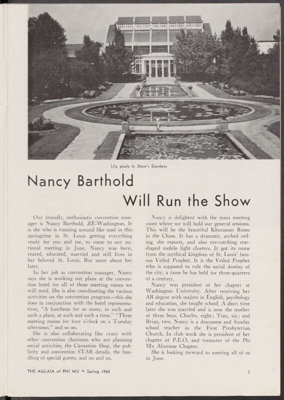 Nancy Barthold Will Run the Show Image