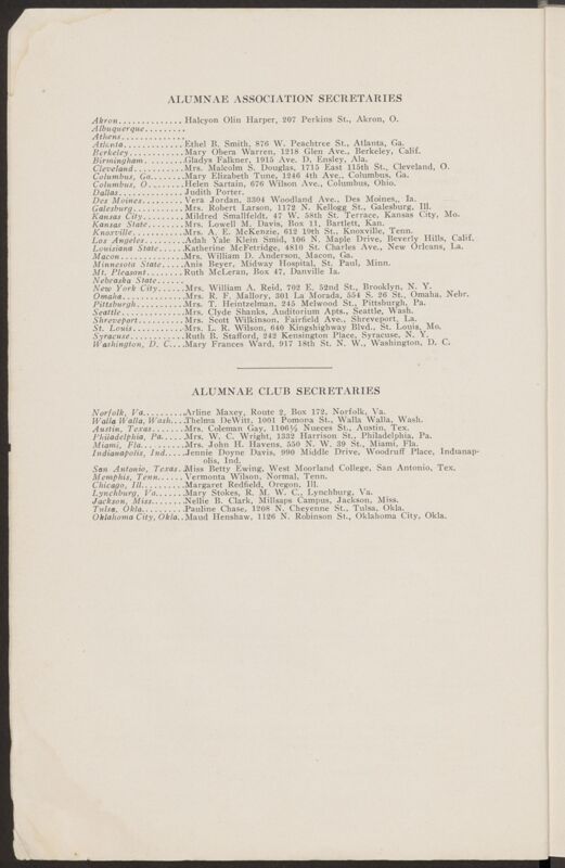 November 1927 The Phi Mu Fraternity Directory Image