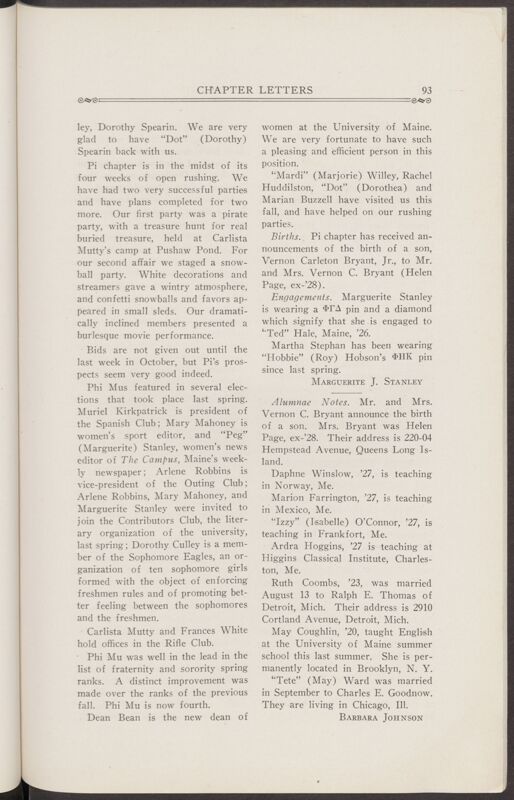 November 1927 Chapter Letters: Pi Chapter Image