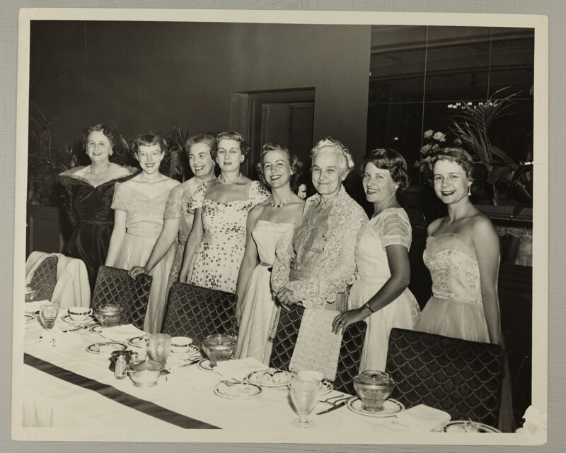 Group of Eight at Convention Banquet Photograph, June 24-30, 1956 (Image)