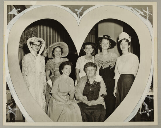 Seven Phi Mus in Convention Skit Photograph with Marks, June 16-20, 1958 (image)