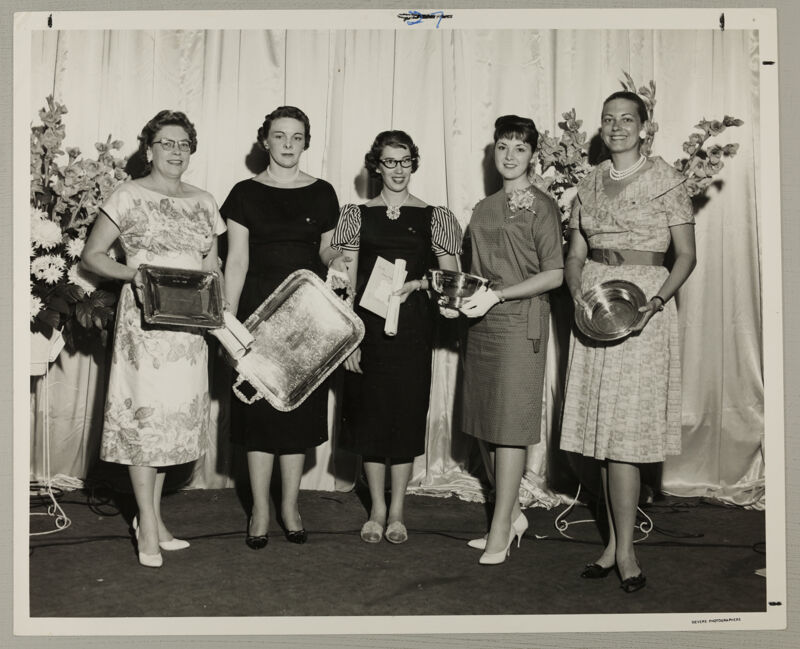 Hall, Cullom, Leete, Fraser, and Eichs With Alumnae Awards Photograph, June 25-30, 1960 (Image)
