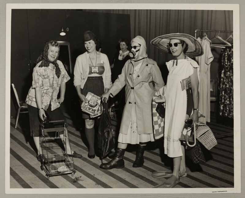 Four St. Louis Alumnae in Skit Costumes Photograph, June 25-30, 1960 (Image)