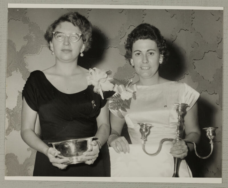 Margaret Leister and Patricia Hochstetler With Awards Photograph, June 30-July 5, 1962 (Image)