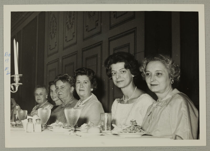Group of Six at Social Service Dinner Photograph, June 30-July 5, 1962 (Image)