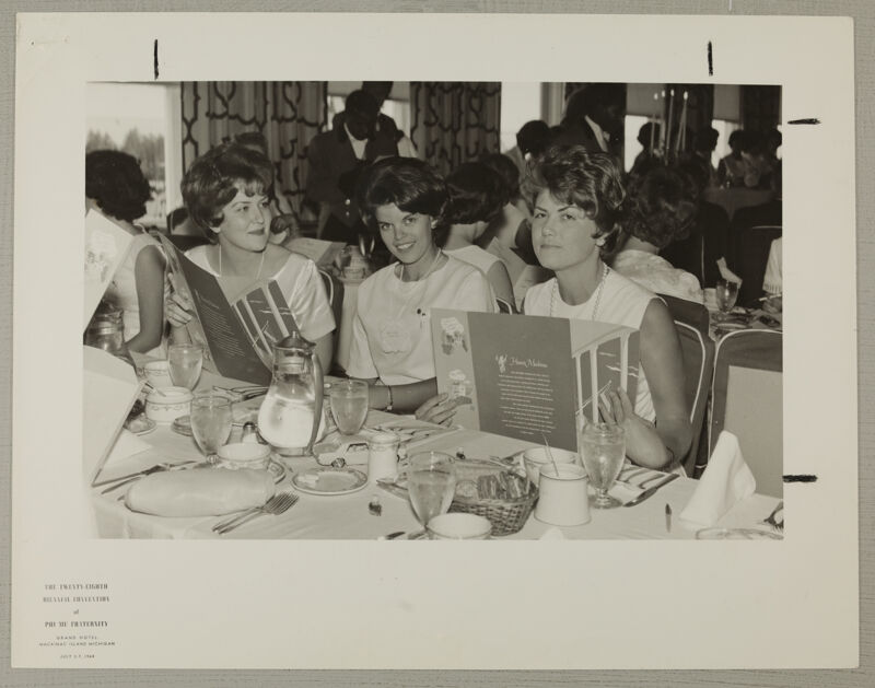 Three Convention Delegates at Dinner Photograph, July 3-7, 1964 (Image)
