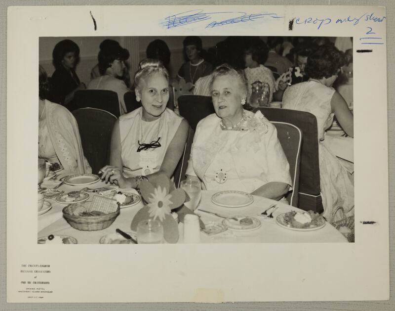 July 3-7 Bonnie Rossberg and Ruth Fox at Convention Dinner Photograph Image