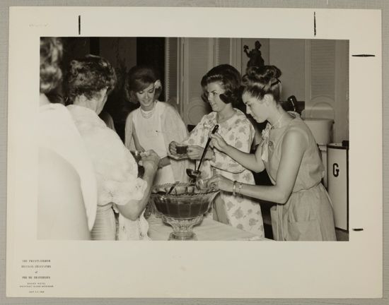 Carnation Queen Candidates Serve Punch Photograph 1, July 3-7, 1964 (image)