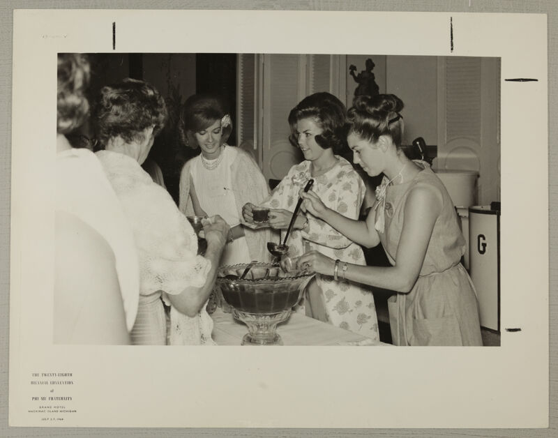 Carnation Queen Candidates Serve Punch Photograph 1, July 3-7, 1964 (Image)