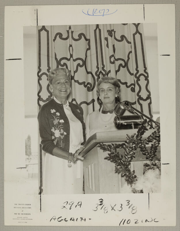 Edith Shelton and Polly Freear Speak at Convention Photograph, July 3-7, 1964 (Image)