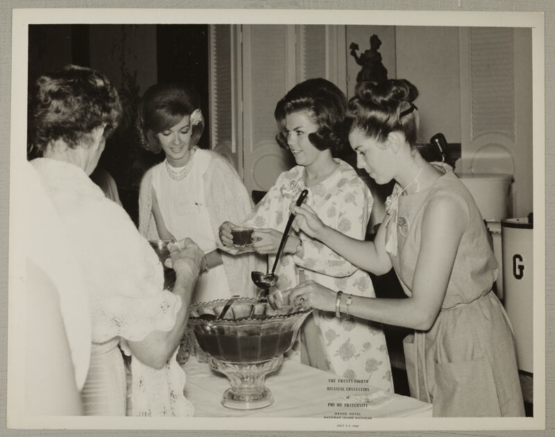 Carnation Queen Candidates Serve Punch Photograph 2, July 3-7, 1964 (Image)