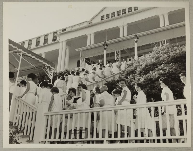Phi Mus Ascend Grand Hotel Stairs at Convention Photograph, July 3-7, 1964 (Image)