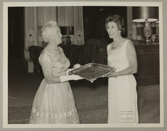 Two Unidentified Phi Mus With Silver Tray Photograph, July 3-7, 1964 (image)