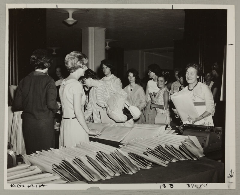 Louise Horn Directs Convention Registration Photograph, June 30, 1966 (Image)