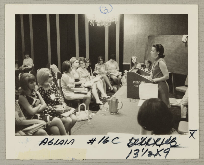 Patricia Cramer Conducts Convention Workshop Photograph, July 7-12, 1968 (Image)