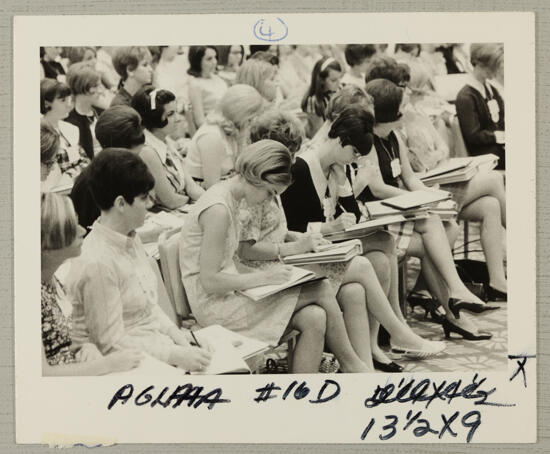 Delegates Take Notes at Business Session Photograph, July 7-12, 1968 (image)