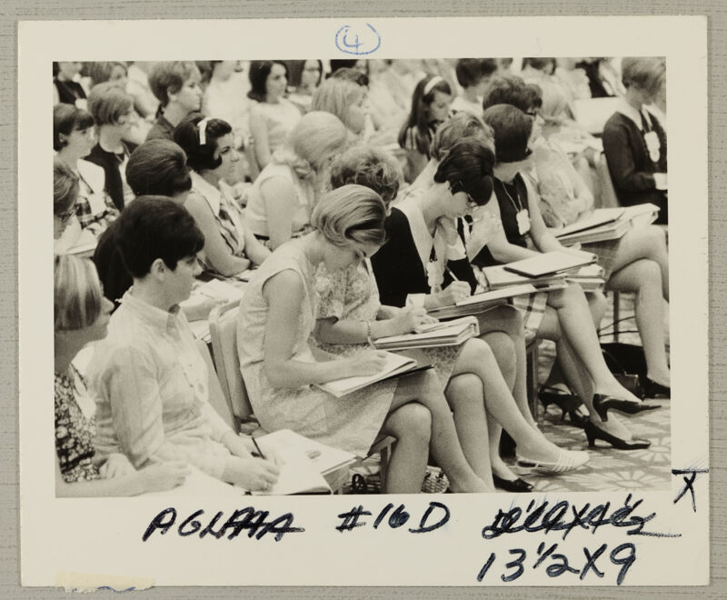 Delegates Take Notes at Business Session Photograph, July 7-12, 1968 (Image)