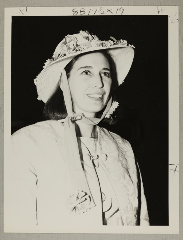 Pamela Duncan Models a Hat Photograph, July 5-10, 1970 (Image)