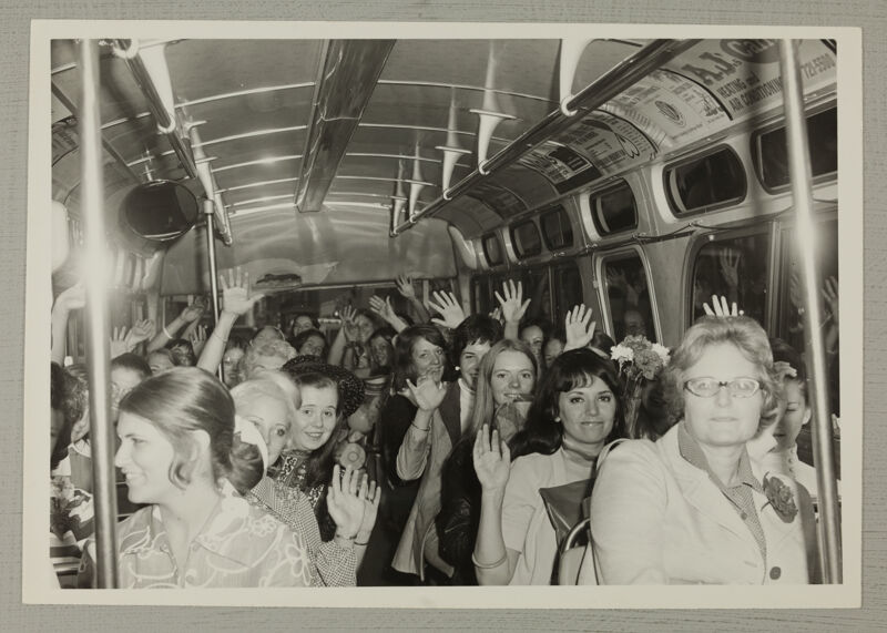 Phi Mus on Bus to Airport After Convention Photograph, July 7-12, 1972 (Image)