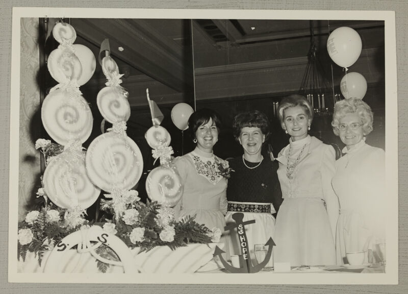 Hilton, Pugh, Cole, and Campbell at Convention Social Service Dinner Photograph, July 7-12, 1972 (Image)