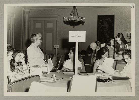 Dorothy Carlson During Answer Bank at Convention Photograph, July 7-12, 1972 (image)