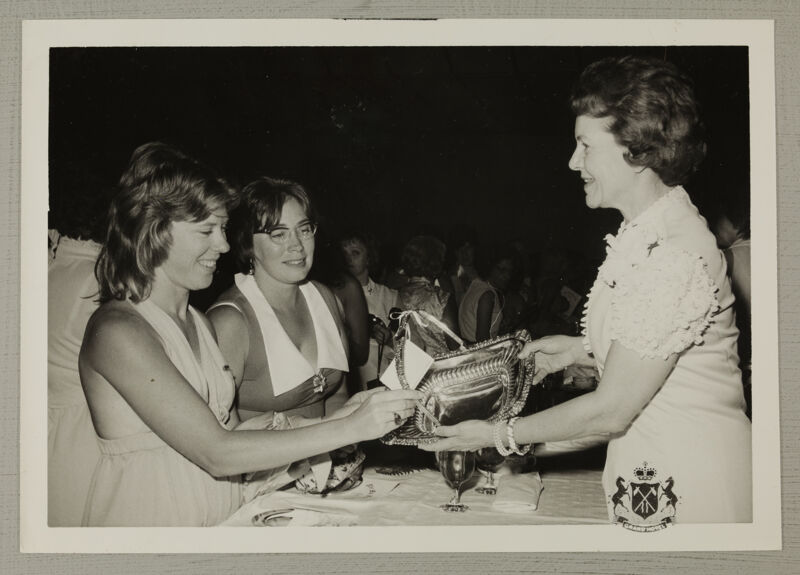 Pugh Receiving Gift from Schillreff and Lucas Photograph, August 2-7, 1974 (Image)