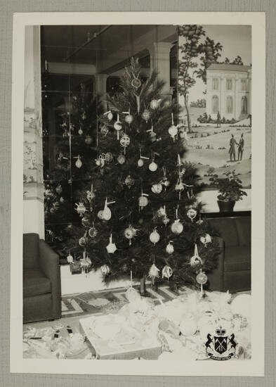 Christmas Tree With Phi Mu Ornaments at Convention Photograph, August 2-7, 1974 (image)