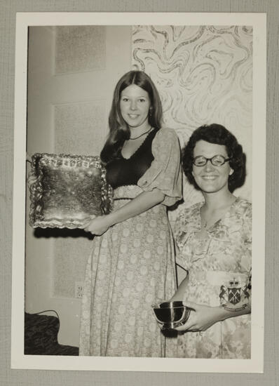 Ruth Peterson and JoEllen Beckley with Awards at Convention Photograph, August 2-7, 1974 (image)