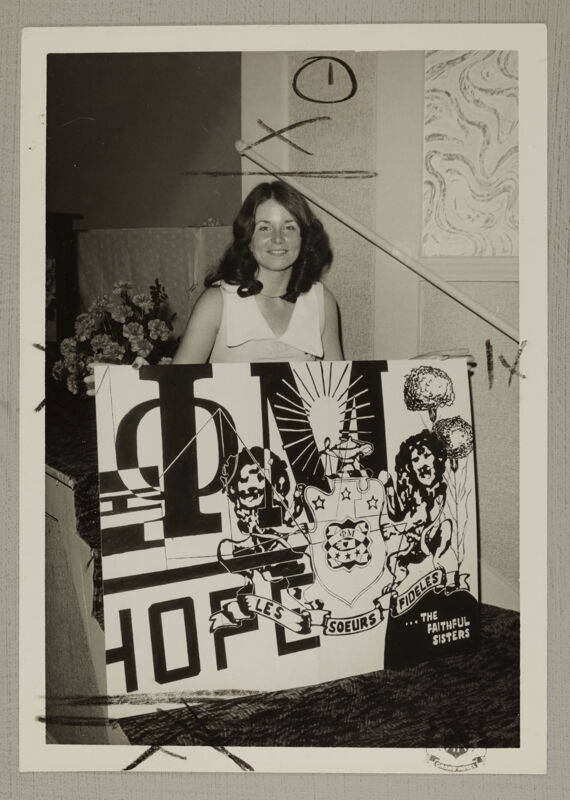 Catherine Petty with Poster at Convention Photograph, August 2-7, 1974 (Image)
