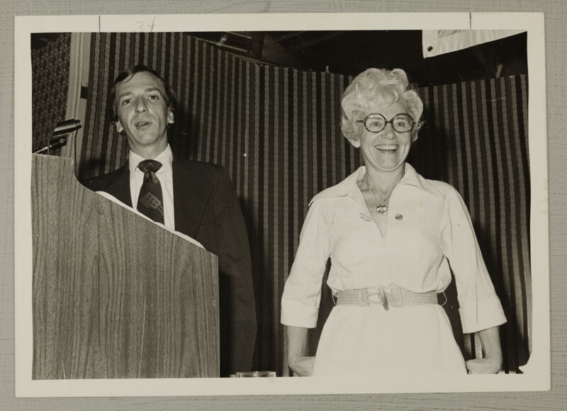 Jim Norris Presenting Hope Diamond Replica to Dorothy Campbell Photograph, June 25-30, 1976 (Image)